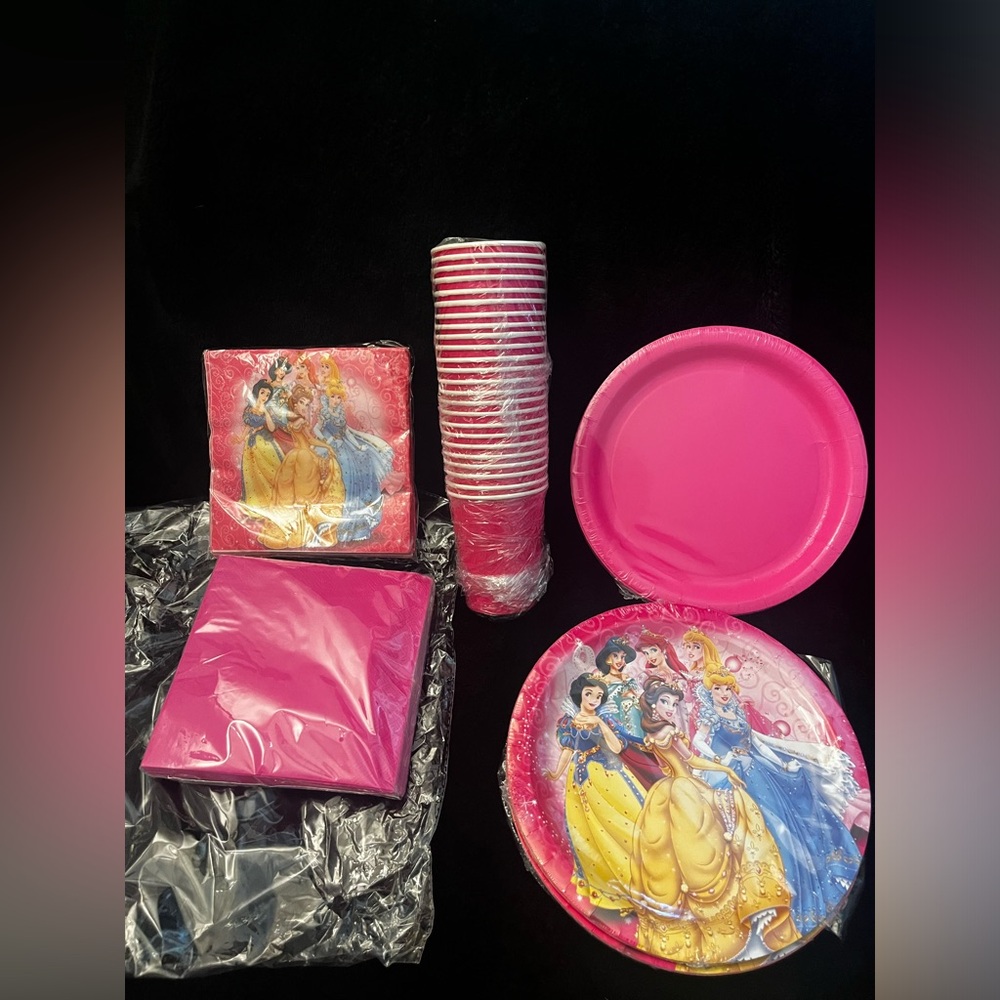 Pink Disposable Tableware Set for Parties